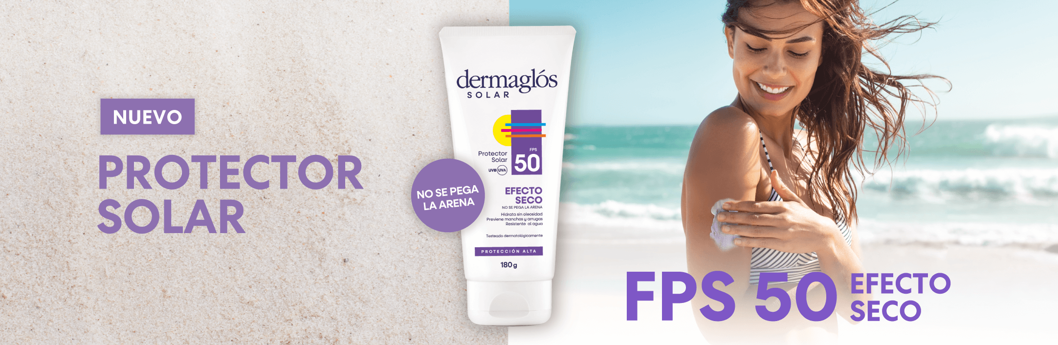 Nuevos Protector Solar Dermaglós FPS50 Efecto Seco